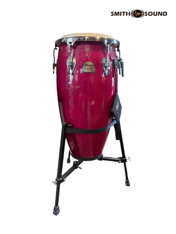 Pearl Elite Conga Drums (11", 11.75", 12.5") with Stands (Pink Sparkle)